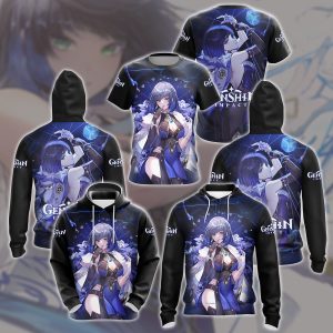 Genshin Impact Yelan Video Game All Over Printed T-shirt Tank Top Zip Hoodie Pullover Hoodie Hawaiian Shirt Beach Shorts Joggers   