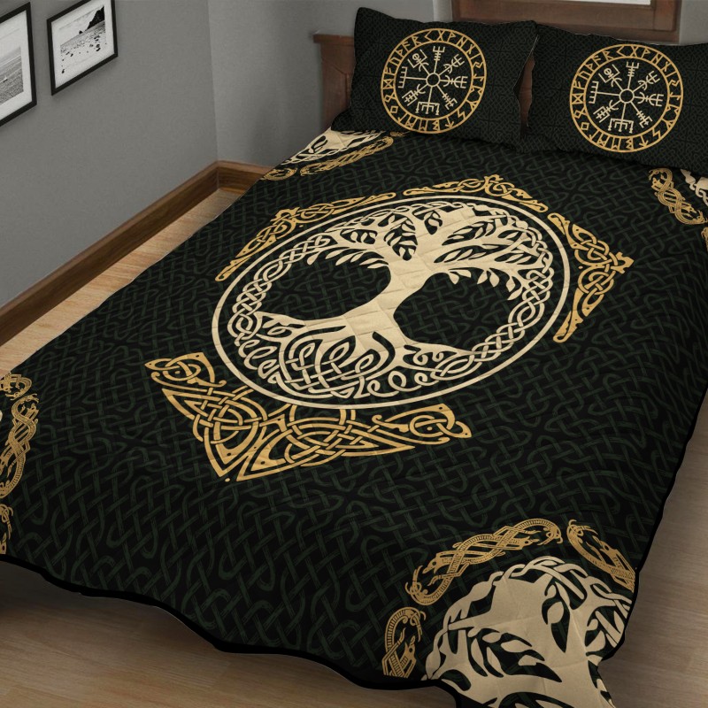 Viking Quilt Bedding Set Norse Yggdrasil Tree 1