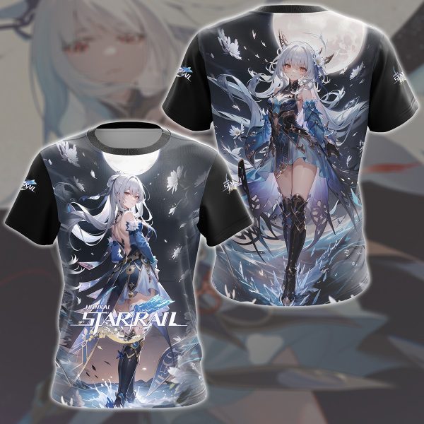 Honkai: Star Rail Jingliu Video Game All Over Printed T-shirt Tank Top Zip Hoodie Pullover Hoodie Hawaiian Shirt Beach Shorts Joggers T-shirt S