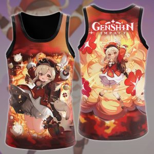 Genshin Impact Klee Video Game All Over Printed T-shirt Tank Top Zip Hoodie Pullover Hoodie Hawaiian Shirt Beach Shorts Joggers Tank Top S 