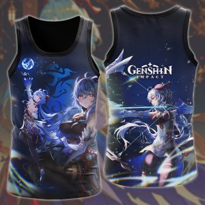 Genshin Impact Ganyu Video Game All Over Printed T-shirt Tank Top Zip Hoodie Pullover Hoodie Hawaiian Shirt Beach Shorts Joggers Tank Top S 