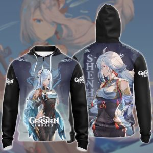 Genshin Impact Shenhe Video Game All Over Printed T-shirt Tank Top Zip Hoodie Pullover Hoodie Hawaiian Shirt Beach Shorts Joggers Zip Hoodie S 