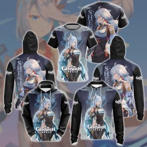 Genshin Impact Shenhe Video Game All Over Printed T-shirt Tank Top Zip Hoodie Pullover Hoodie Hawaiian Shirt Beach Shorts Joggers   