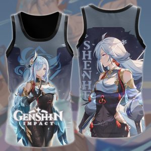 Genshin Impact Shenhe Video Game All Over Printed T-shirt Tank Top Zip Hoodie Pullover Hoodie Hawaiian Shirt Beach Shorts Joggers Tank Top S 