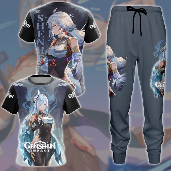 Genshin Impact Shenhe Video Game All Over Printed T-shirt Tank Top Zip Hoodie Pullover Hoodie Hawaiian Shirt Beach Shorts Joggers