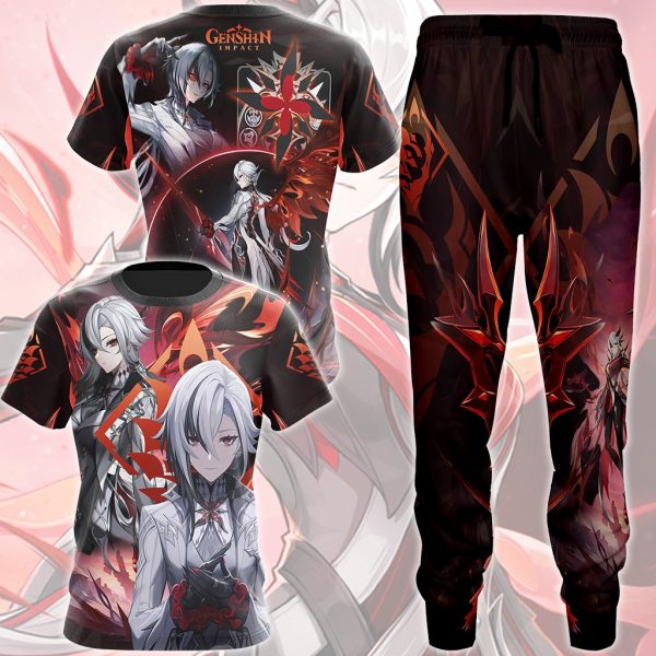 Genshin Impact Arlecchino Video Game All Over Printed T-shirt Tank Top Zip Hoodie Pullover Hoodie Hawaiian Shirt Beach Shorts Joggers