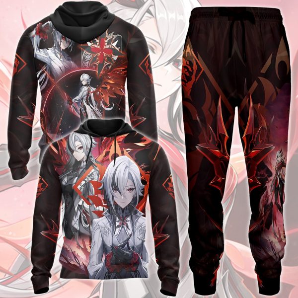 Genshin Impact Arlecchino Video Game All Over Printed T-shirt Tank Top Zip Hoodie Pullover Hoodie Hawaiian Shirt Beach Shorts Joggers