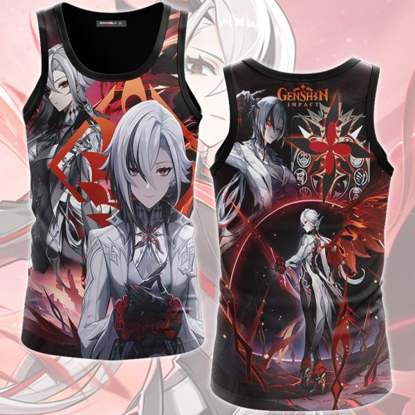 Genshin Impact Arlecchino Video Game All Over Printed T-shirt Tank Top Zip Hoodie Pullover Hoodie Hawaiian Shirt Beach Shorts Joggers Tank Top S