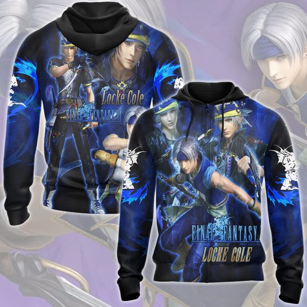 Final Fantasy VI Locke Cole Video Game All Over Printed T-shirt Tank Top Zip Hoodie Pullover Hoodie Hawaiian Shirt Beach Shorts Joggers Zip Hoodie S