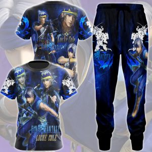 Final Fantasy VI Locke Cole Video Game All Over Printed T-shirt Tank Top Zip Hoodie Pullover Hoodie Hawaiian Shirt Beach Shorts Joggers   