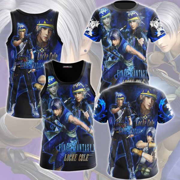 Final Fantasy VI Locke Cole Video Game All Over Printed T-shirt Tank Top Zip Hoodie Pullover Hoodie Hawaiian Shirt Beach Shorts Joggers