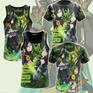 Genshin Impact Tighnari Video Game All Over Printed T-shirt Tank Top Zip Hoodie Pullover Hoodie Hawaiian Shirt Beach Shorts Joggers   