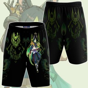 Genshin Impact Tighnari Video Game All Over Printed T-shirt Tank Top Zip Hoodie Pullover Hoodie Hawaiian Shirt Beach Shorts Joggers Beach Shorts S 