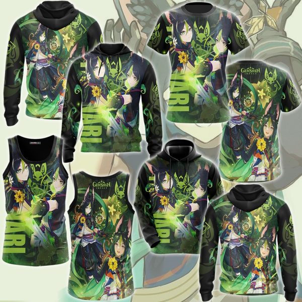 Genshin Impact Tighnari Video Game All Over Printed T-shirt Tank Top Zip Hoodie Pullover Hoodie Hawaiian Shirt Beach Shorts Joggers