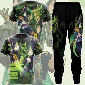 Genshin Impact Tighnari Video Game All Over Printed T-shirt Tank Top Zip Hoodie Pullover Hoodie Hawaiian Shirt Beach Shorts Joggers   