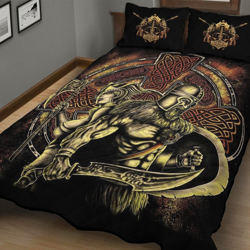 Viking Quilt Bedding Set Warriors Art