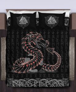 Viking Quilt Bedding Set Jormungandr Valknut