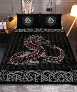 Viking Quilt Bedding Set Jormungandr Valknut