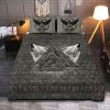 Viking Quilt Bedding Set Wolves With Valknut