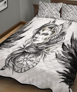 Viking Quilt Bedding Set Valkyrie Wings Art