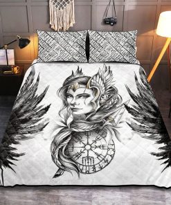 Viking Quilt Bedding Set Valkyrie Wings Art