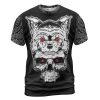 Viking T-shirt Wolf Skin Skull Raven Yggdrasil Front