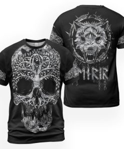 Viking T-shirt Grunge Yggdrasil Skull Fenrir Camo