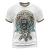 Viking T-shirt Swings Axe Wolf Dreamcatcher Front