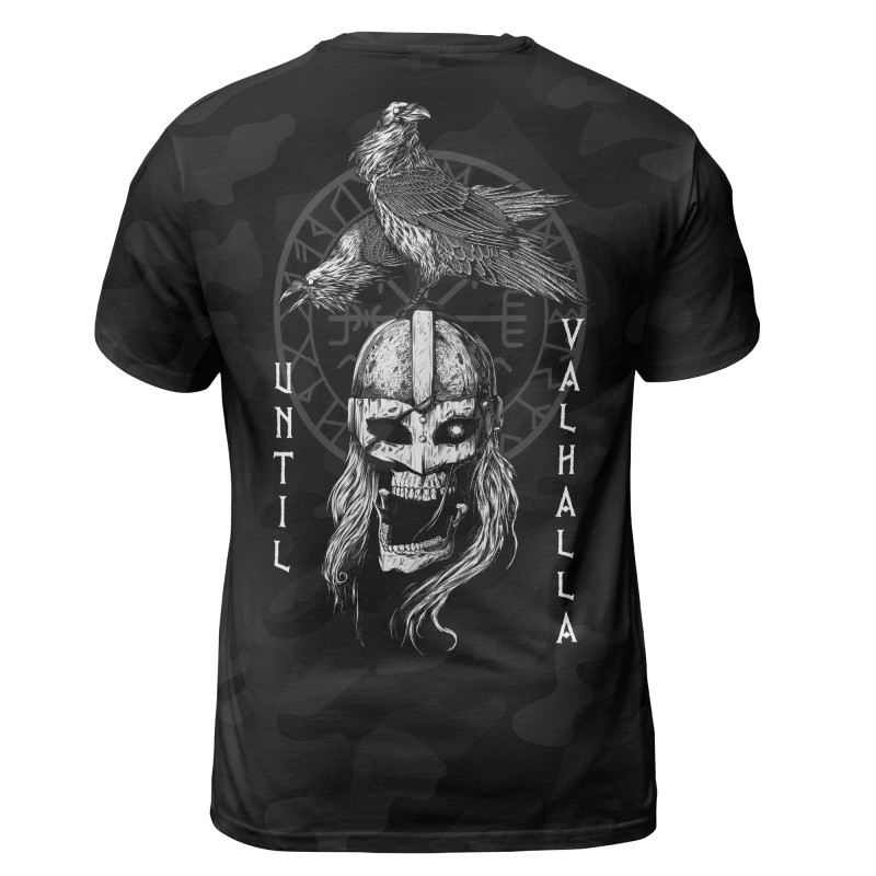 Viking T-shirt Ulfhedinn Until Valhalla Warrior Skull Back