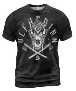 Viking T-shirt Ulfhedinn Until Valhalla Warrior Skull Front