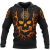 Viking Hoodie Skull And Backbone Is An Ax