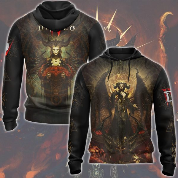 Diablo IV Video Game All Over Printed T-shirt Tank Top Zip Hoodie Pullover Hoodie Hawaiian Shirt Beach Shorts Joggers Zip Hoodie S