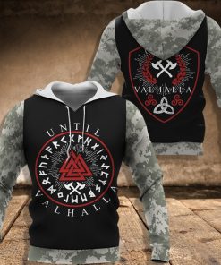 Viking Hoodie Until Valhalla Valknut Rune Axe Camo