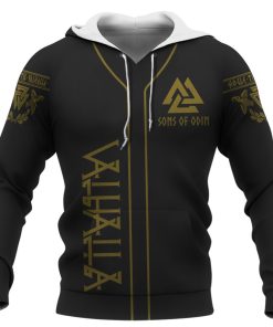 Viking Hoodie Valhalla Sons Of Odin Valknut Front