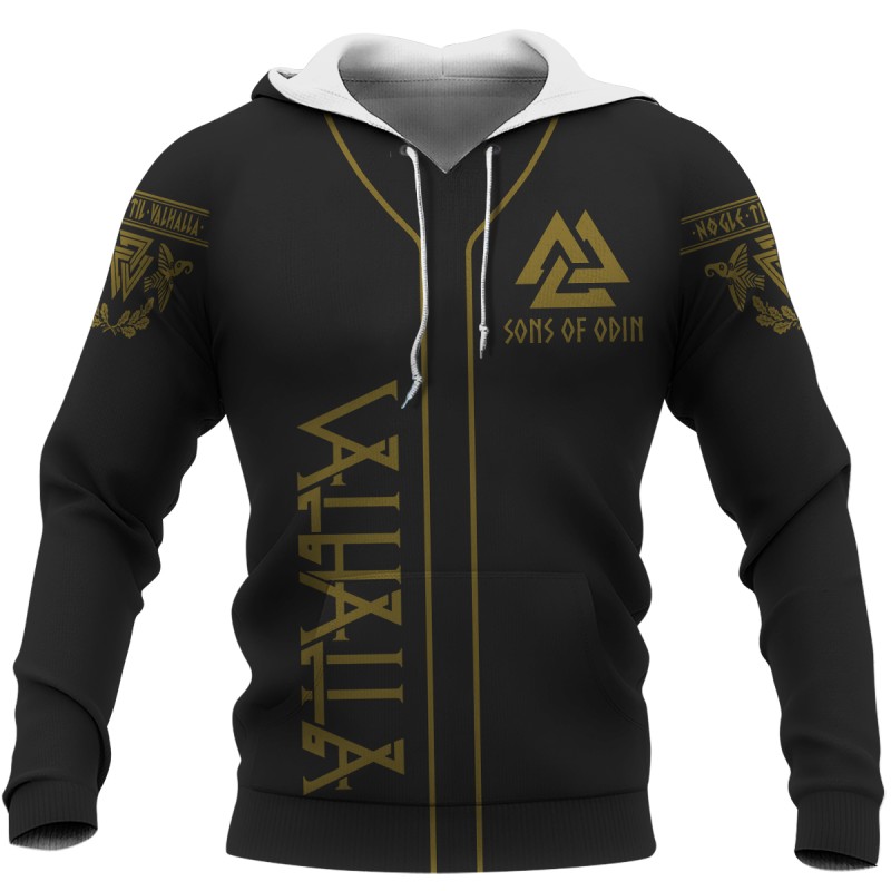 Viking Hoodie Valhalla Sons Of Odin Valknut Front