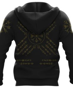 Viking Hoodie Aegishjalmur Helm Of Awe Vegvisir Back