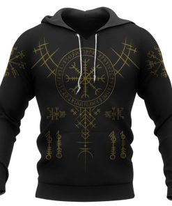 Viking Hoodie Aegishjalmur Helm Of Awe Vegvisir Front