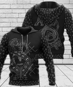 Viking Hoodie Midgard Serpent And Fenrir Vegvisir