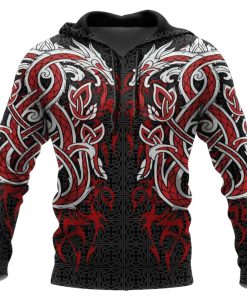 Viking Hoodie Dragons In Norse Mythology Front