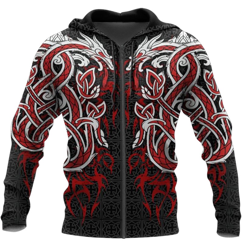 Viking Hoodie Dragons In Norse Mythology Zip