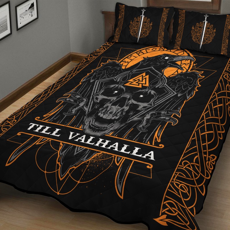 Viking Quilt Bedding Set Norse Raven Till Valhalla 1