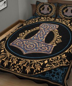 Viking Quilt Bedding Set Thor Hammer Mjolnir 1