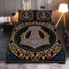 Viking Quilt Bedding Set Thor Hammer Mjolnir