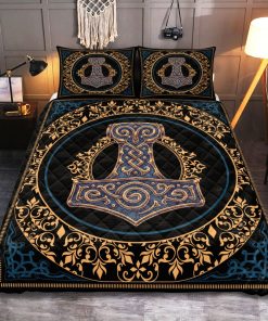 Viking Quilt Bedding Set Thor Hammer Mjolnir