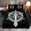 Viking Quilt Bedding Set Norse Raven And Spear Of Odin Gungnir