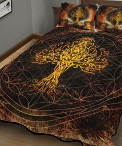 Viking Quilt Bedding Set Mystical Yggdrasil Tree Brightly 1