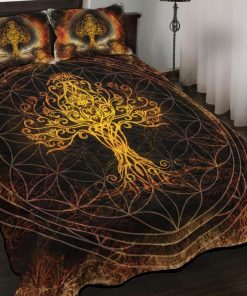 Viking Quilt Bedding Set Mystical Yggdrasil Tree Brightly 2