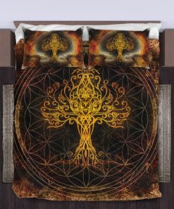 Viking Quilt Bedding Set Mystical Yggdrasil Tree Brightly 3