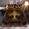 Viking Quilt Bedding Set Mystical Yggdrasil Tree Brightly