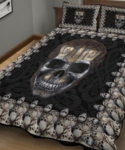 Viking Quilt Bedding Set Skull Pattern Graphic 1